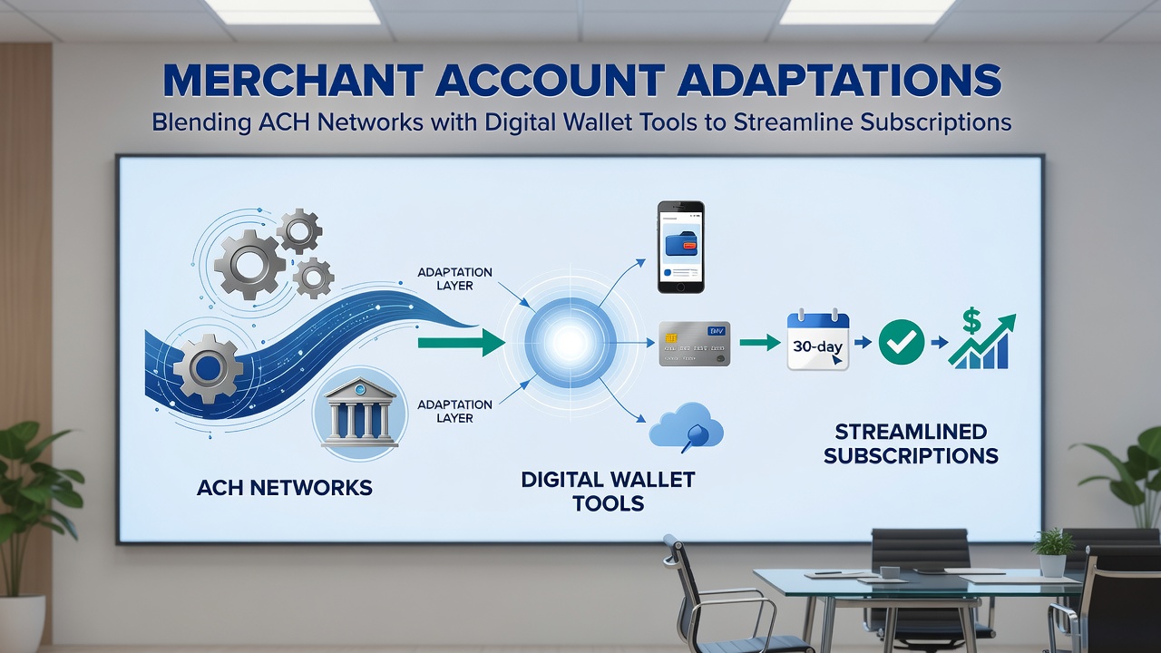 Flow diagram of ACH wallet hybrid payment for recurring billing